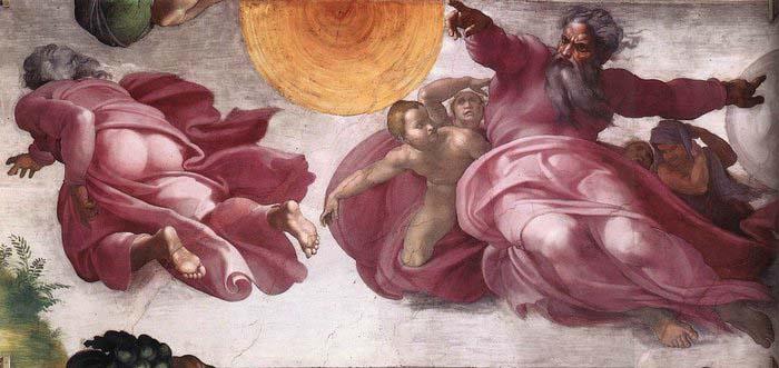 Michelangelo Buonarroti Creation of the Sun, Moon, and Plants oil painting image